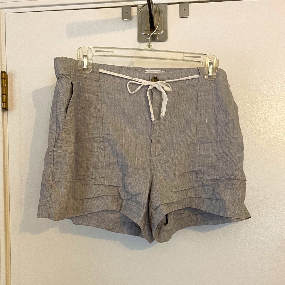 Lou & Grey Poplin Tie Waist Shorts L